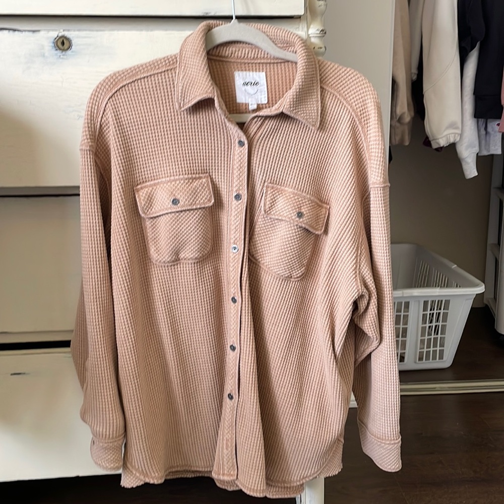 Aerie lumberjack waffle shirt